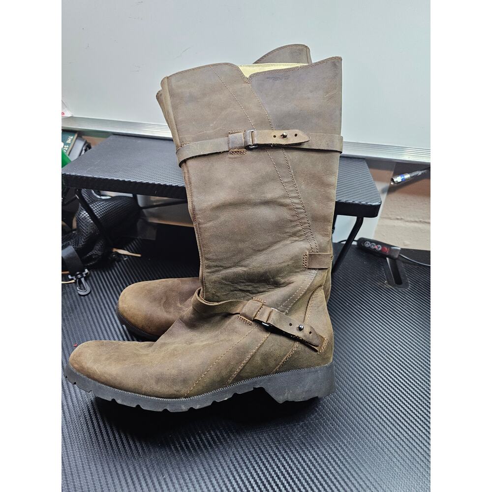 Teva Womens De La Vina Riding Boots Waterproof Leather Brown/Tan 1003011 Size8.5 - Picture 5 of 10